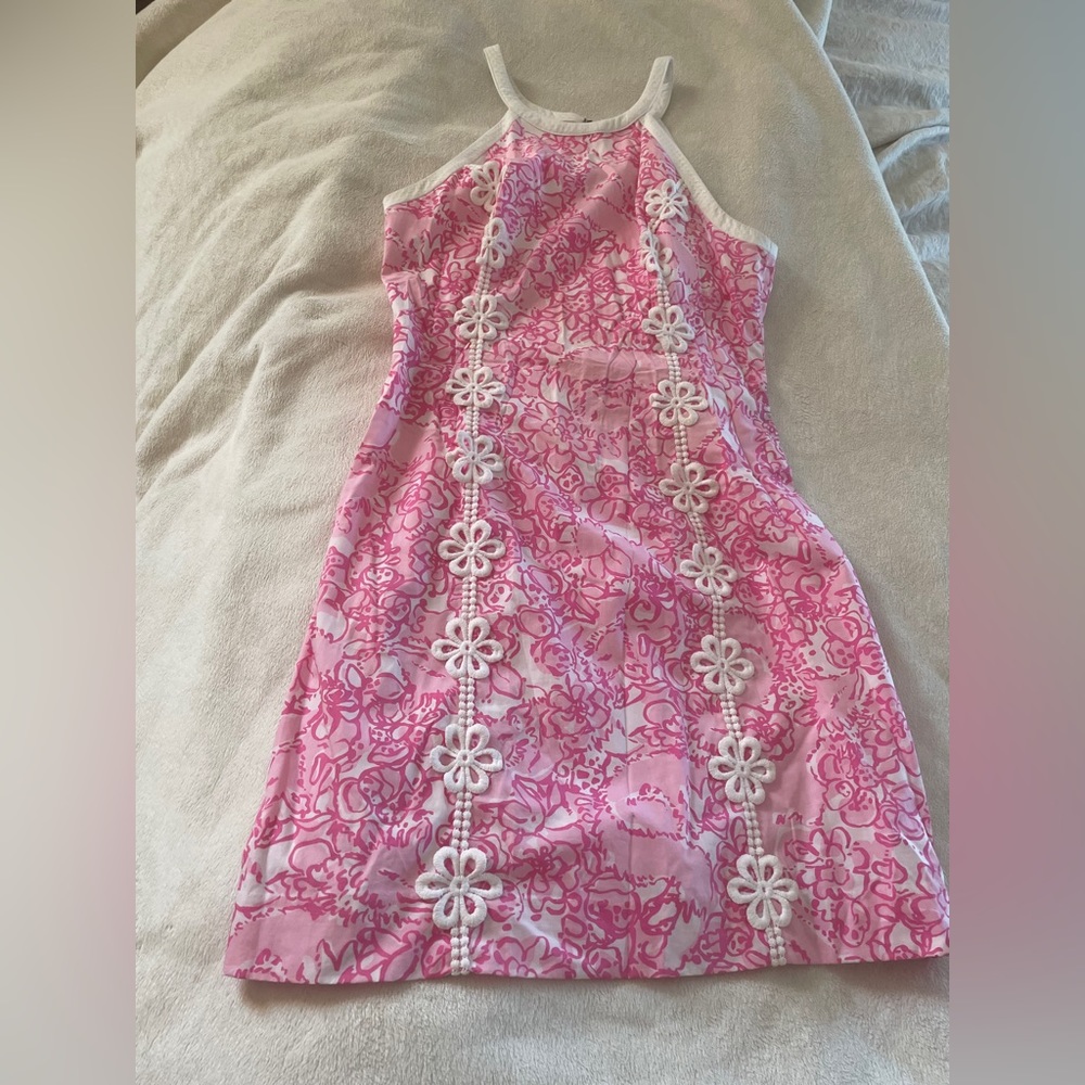 Pink Lily Pulitzer embroidered mini dress